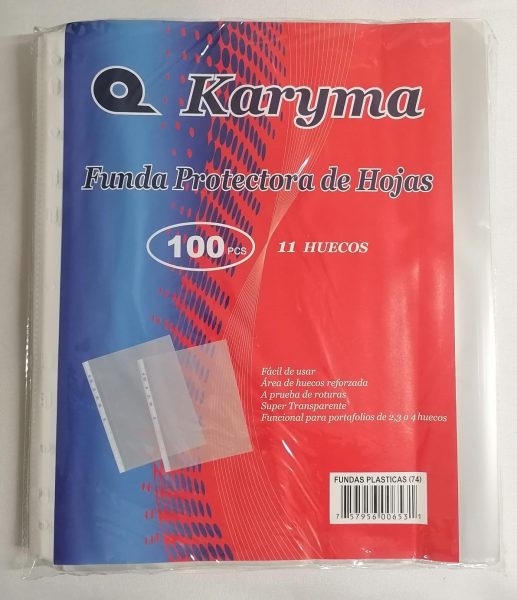 74. Funda Plástica P/Hojas T. Carta 11H. 0.045Mm