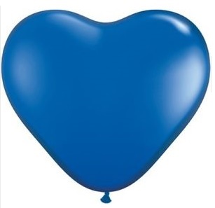 13792. Globo No. 6 Corazón Azul Qualatex (25 uds)