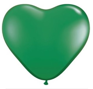 13793. Globo No. 6 Corazón Verde Qualatex (25 uds)