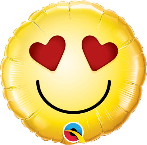 49432. Globo No. 9 Metálico Carita Enamorada Amarilla (Emoji) Qualatex (1)