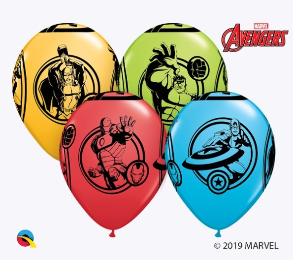 18673. Globo No. 11 Avengers Colores Surtidos Qualatex (25 uds)