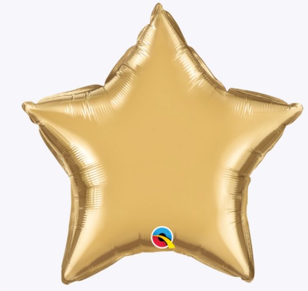 90058. Globo No. 20 Metálico Estrella Chrome Dorado Qualatex (1)