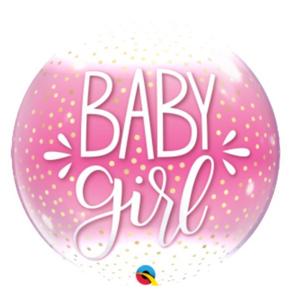 10035. Globo No. 22 Burbuja Baby Girl Rosado Confetti Qualatex (1)