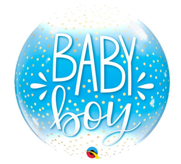 10040. Globo No. 22 Burbuja Baby Boy Celeste Confetti Qualatex (1)