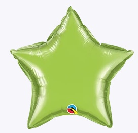 63775. Globo No. 4 Metálico Estrella Verde Limón Qualatex (1)