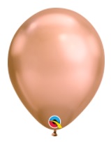 12936. Globo No. 7 Chrome Oro Rosa Qualatex (25 uds)