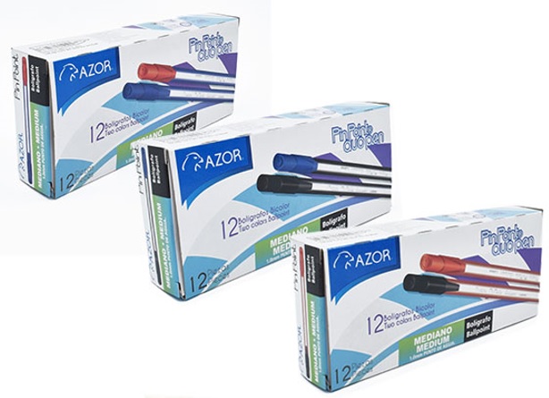 Bolígrafo Pin Point Duo Pen Azul y Rojo 1.0mm Azor