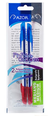 (6872AR). Bolígrafo Pin Point Duo Pen Azul y Rojo 1.0mm Azor