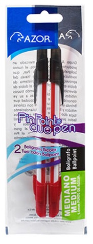 (6872NR). Bolígrafo Pin Point Duo Pen Negro y Rojo 1.0mm Azor