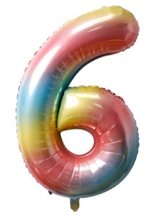28562. Globo No. 40 Metálico Numero 6 Rainbow FunFoil (1)