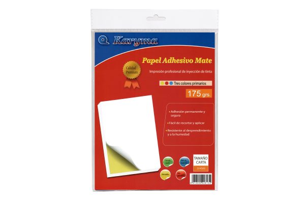 8132. Papel Adhesivo Carta Mate 170grs. 25H