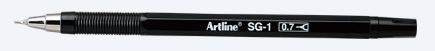 SGN. Bolígrafo Económico Semi Gel PTA 0.7 mm Artline SG-1 Negro.