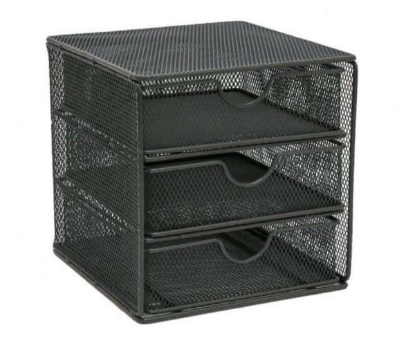 1168. Organizador de Escritorio Malla 3 Gavetas 16x17x17cm Karyma