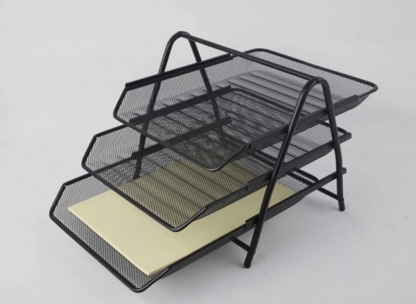 1583. Papelera  de 3 Niveles Malla Metálica 29.5 x 35.5 x 26,7cm  Karyma