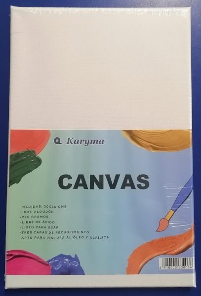 2030. Lienzo con Marco 100% Algodón 20 x 30 cm, 280 Gr. Karyma.