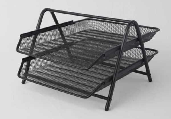 582. Papelera de 2 Niveles Malla Metálica 29.5 x 35.5 x 20.5cm Karyma