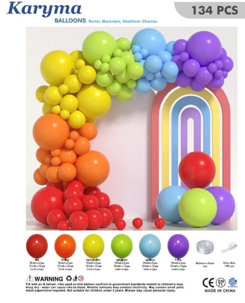 1028. Set de Globos Rainbow (134 pcs)