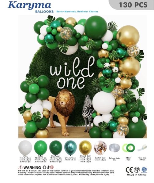 1066. Set de Globos Fiesta Niño Wild One (130 pcs)