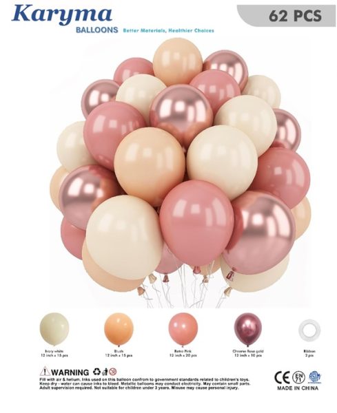 1103. Set de Globos Oro Rosa (62pcs)