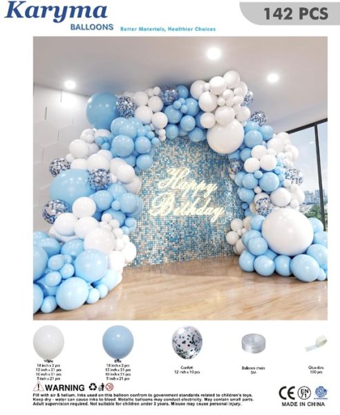 1158. Set de Globos Happy Birthday Hombre (142 pcs)