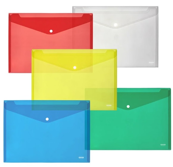 80026. Sobre Plastico Horizontal Oficio con Broche  Translucidos 5 Colores Centrum (12)