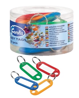 91575. Llaveros Plasticos de Colores Centrum 12Uds